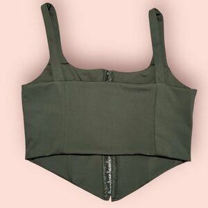 Olive Green Cropped‎ Tank Top